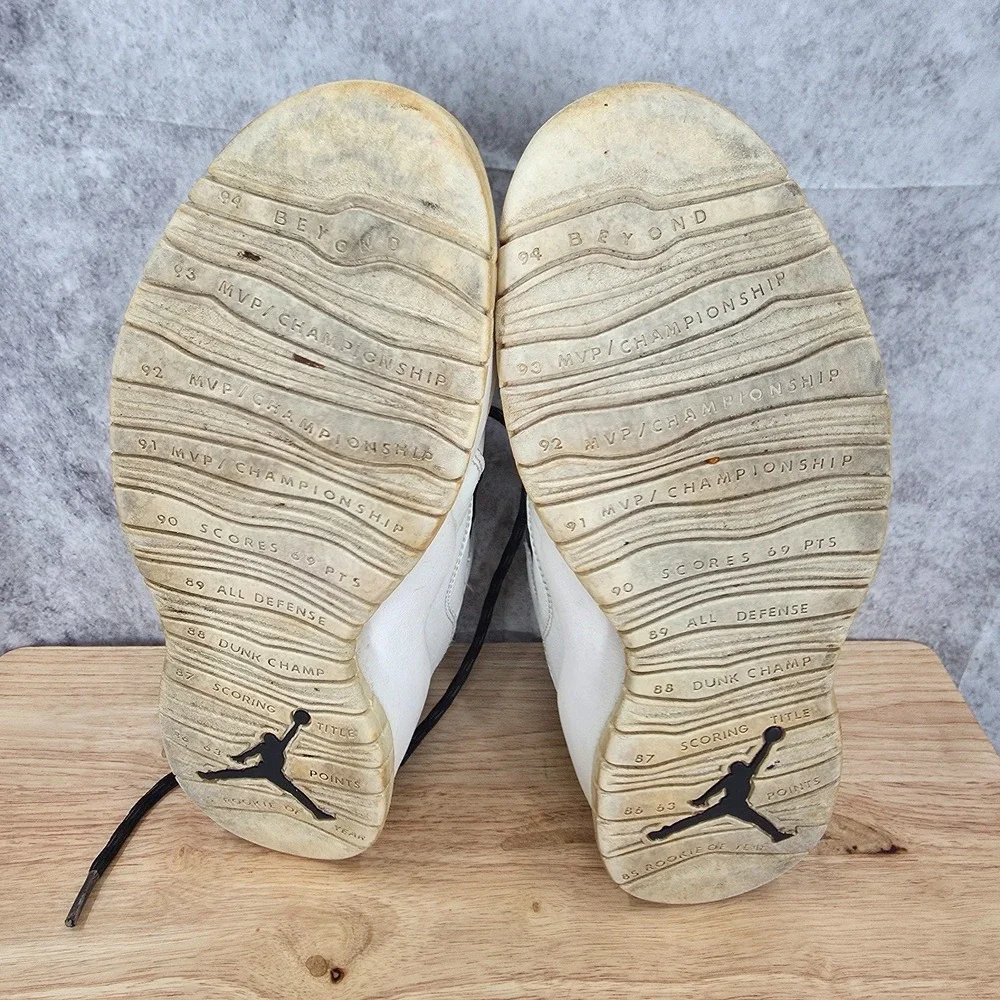 Air Jordan 10 Retro I'm Back Sneakers Mens 9 White Black Leather Basketball Shoe